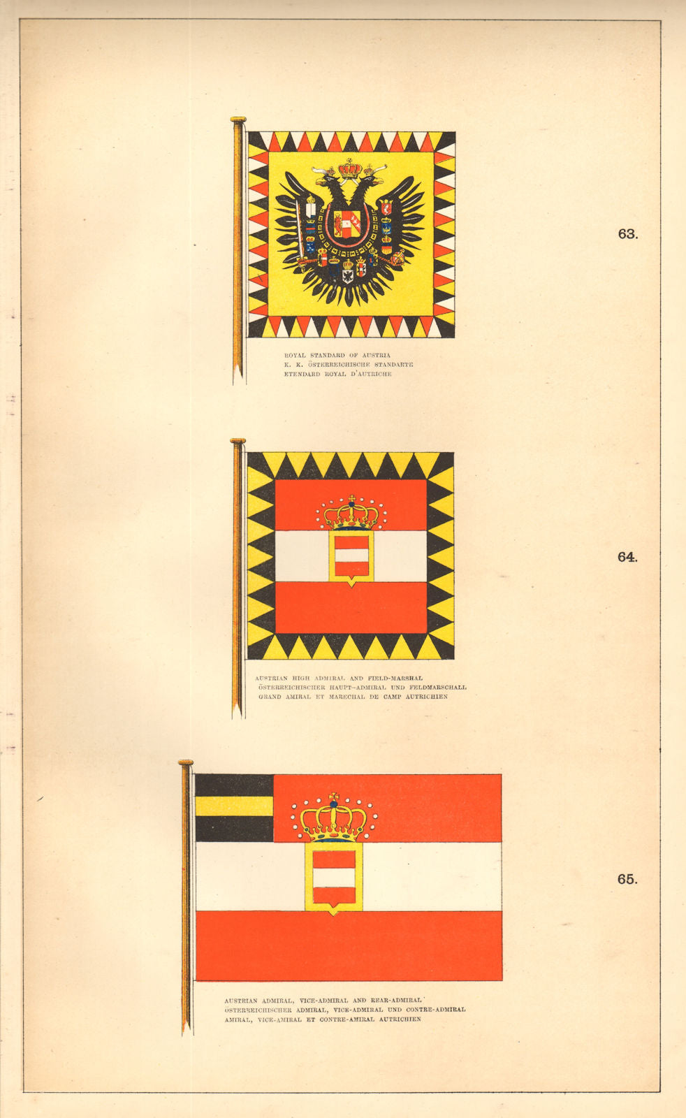 AUSTRIAN FLAGS.Royal Standard. High/Vice- Admiral Field-Marshal. Osterreich 1873